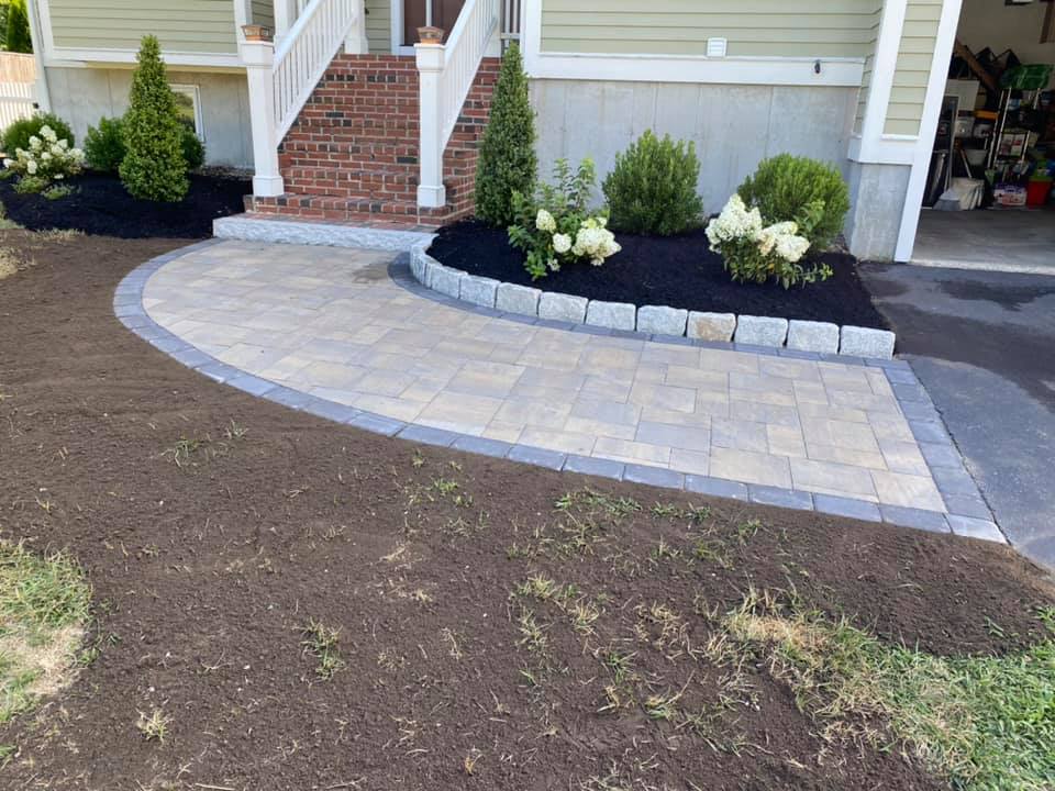 Merrimac, Ma walkway with cobblestone edging